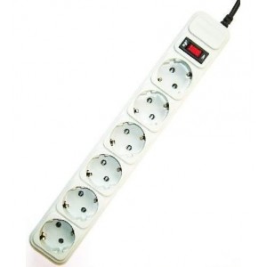 Surge  Protector Gembird SPG6-B-10C, 6 Sockets, 3.0m, up to 250V AC, 16 A, safety class IP20, Grey