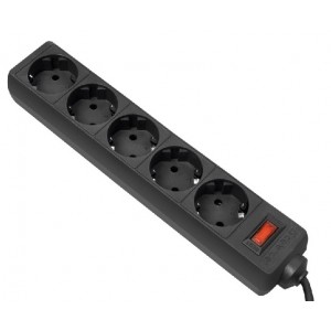 Surge Protector   5 Sockets,  4.5m, Ultra Power, black, UP3-B-15PPB