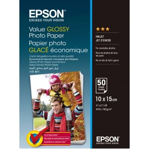 4R 183g 50p Epson Value Glossy Photo Paper