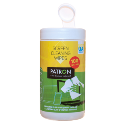 Cleaning wipes for screens  PATRON "F3-027",  Tube 100 pcs.