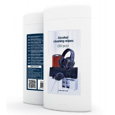  Cleaning wipes for screens with Alcohol Gembird "CK-AWW50-01", Tube  50 pcs.