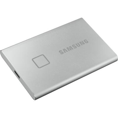 1.0TB (USB3.2/Type-C) Samsung Portable SSD T7 Touch, FP ID, Silver (85x57x8mm, 58g, R/W:1050MB/s)