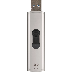 2.0TB  Transcend Portable SSD ESD320A Silver, USB-A 3.1 10Gbps, Metallic Capless/Slider (68.2x19.7x9.5 mm, 26g, R/W:1050/950 MB/s, 3D-NAND flash)