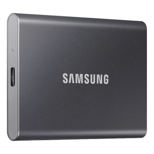 2.0TB (USB3.2/Type-C) Samsung Portable SSD T7 , Grey (85x57x8mm, 58g, R/W:1050/1000MB/s)