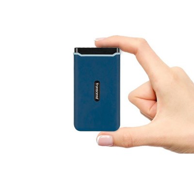 .500GB (USB3.1/Type-C) Transcend Portable SSD "ESD370C", N.Blue (96x54x12mm, 87g, R/W:1050/950MB/s)