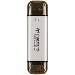 2.0TB  Transcend Portable SSD ESD310S Silver, USB-A/C 3.2 (71.3x20x7.8 mm, 11g, R/W:1050/950 MB/s)