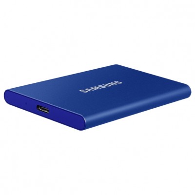.500GB (USB3.2/Type-C) Samsung Portable SSD T7 , Blue (85x57x8mm, 58g, R/W:1050/1000MB/s)