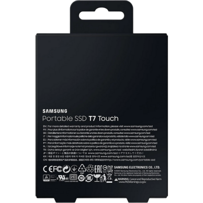 1.0TB (USB3.2/Type-C) Samsung Portable SSD T7 Touch, FP ID, Silver (85x57x8mm, 58g, R/W:1050MB/s)