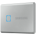 1.0TB (USB3.2/Type-C) Samsung Portable SSD T7 Touch, FP ID, Silver (85x57x8mm, 58g, R/W:1050MB/s)