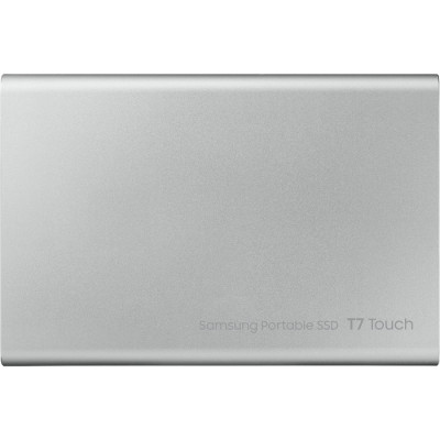 1.0TB (USB3.2/Type-C) Samsung Portable SSD T7 Touch, FP ID, Silver (85x57x8mm, 58g, R/W:1050MB/s)