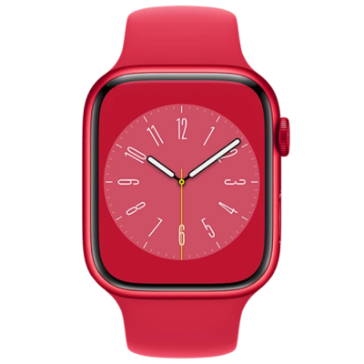 Apple Watch Series 8 GPS, 41mm (PRODUCT)RED Aluminium Case with (PRODUCT)RED Sport Band, MNP73