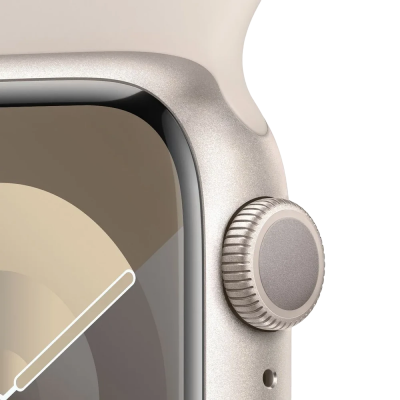 Apple Watch Series 9 GPS, 41mm Starlight Aluminium Case with Starlight Sport Band - S/M,MR8T3QI