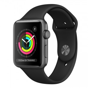 Apple Watch 3 42mm/Space Gray Aluminium Case With Black Sport Band, MTF32 GPS Space Grey