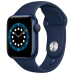 Apple Watch Series 6 GPS, 40mm Aluminum Case with Deep Navy Sport Band, MG143 GPS, Blue