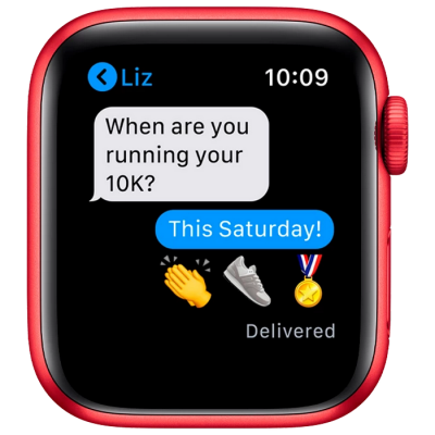 Apple Watch Series 6 GPS, 40mm Aluminum Case with Red Sport Band, M00A3 GPS, Product (Red)