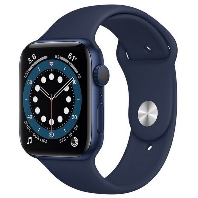 Apple Watch Series 6 GPS, 44mm, Aluminum Case with Deep Navy Sport Band, M00J3 GPS, Blue