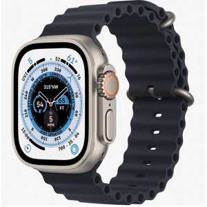 Apple Watch Ultra GPS + Cellular, 49mm Titanium Case with Midnight Ocean Band, MQFK3