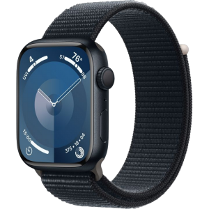 Apple Watch Series 9 GPS, 45mm Midnight Aluminium Case with Midnight Sport Loop, MR9C3