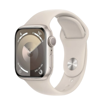 Apple Watch Series 9 GPS, 41mm Starlight Aluminium Case with Starlight Sport Band - S/M,MR8T3QI