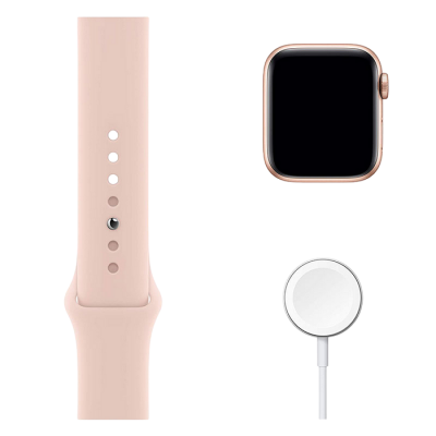 Apple Watch Series 6 GPS, 40mm Aluminum Case with Pink Sand Sport Band, MG123 GPS, Gold