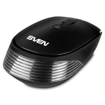 Wireless Mouse SVEN RX-210, Optical, 800-1400 dpi, 4 buttons, Ambidextrous, 1xAA, Black