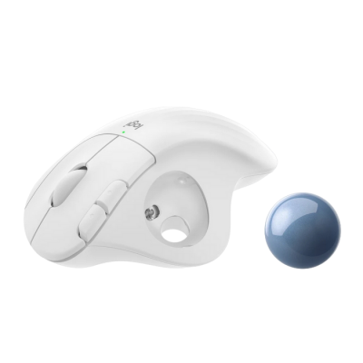 Wireless Trackball Mouse Logitech M575, Optical, 400-2000 dpi, 5 buttons, BT/2.4 Ghz,1xAA, White