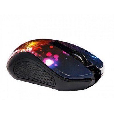 Wireless Mouse Qumo Fractal, Optical, 800-1600 dpi, 4 buttons, Ambidextrous, 1xAA, Black