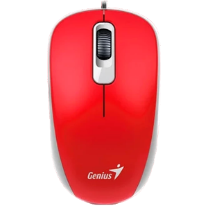 Mouse Genius DX-110, Optical, 1000 dpi, 3 buttons, Ambidextrous, Red, USB