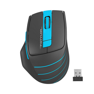 Wireless Mouse A4Tech FG30S Silent, 1000-2000 dpi, 6 buttons, Ergonomic, 1xAA, Grey/Blue