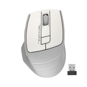 Wireless Mouse A4Tech FG30S Silent, 1000-2000 dpi, 6 buttons, Ergonomic, 1xAA, White/Grey