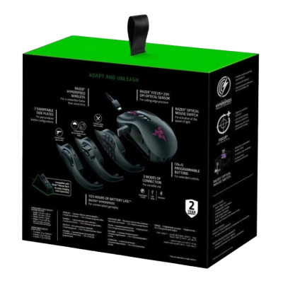 Wireless Gaming Mouse Razer Naga Pro, 20k dpi, 20 buttons, 50G, 650IPS, Opt.SW, 117g, 2.4gHz/BT