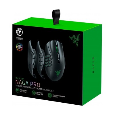 Wireless Gaming Mouse Razer Naga Pro, 20k dpi, 20 buttons, 50G, 650IPS, Opt.SW, 117g, 2.4gHz/BT