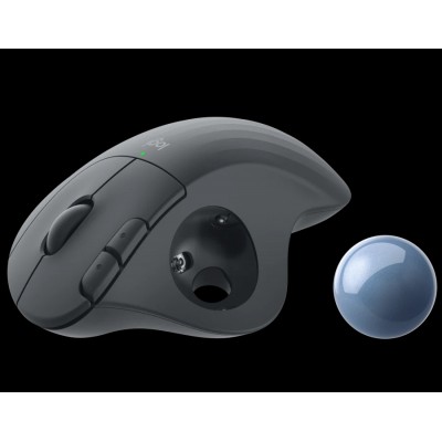 Wireless Trackball Mouse Logitech M575, Optical, 400-2000 dpi, 5 buttons, BT/2.4 Ghz,1xAA, Graphite