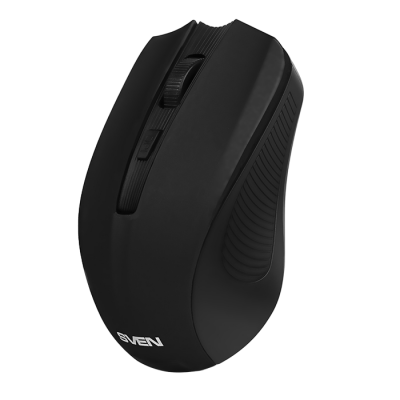 Wireless Mouse SVEN RX-350W, Optical, 600-1400 dpi, 6 buttons, Soft Touch, 2xAAA, Black