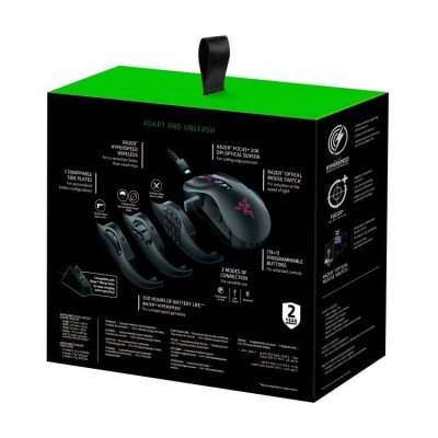 Wireless Gaming Mouse Razer Naga Pro, 20k dpi, 20 buttons, 50G, 650IPS, Opt.SW, 117g, 2.4gHz/BT