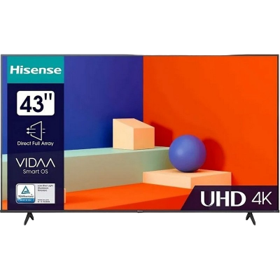 43" LED SMART TV Hisense 43A6K, Real 4K, 3840x2160, VIDAA OS, Black