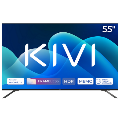 55" LED SMART TV KIVI 55U720QB, Real 4K, 3840x2160, Android TV, Black