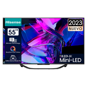 55" LED SMART TV Hisense 55U7KQ, Mini LED 4K, 3840x2160, VIDAA OS, Black