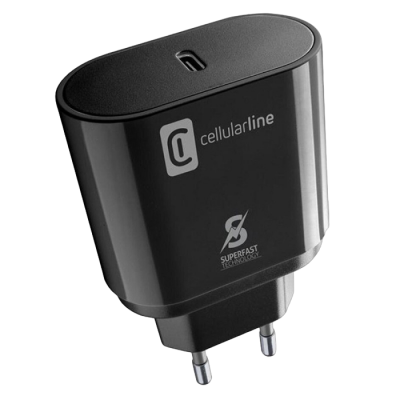 Wall Charger Cellularline, Type-C, 25W, Black