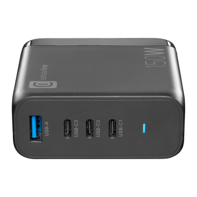 WALL CHARGER 4 PORTS GAN 100W BLACK