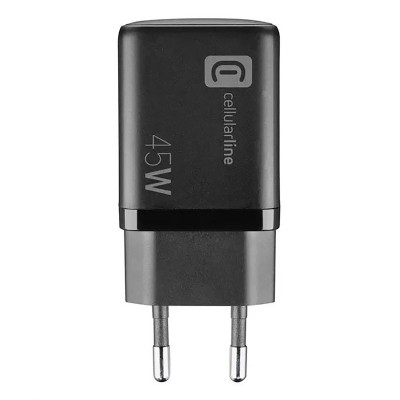 Wall Charger GAN Cellularline, 2 Ports, PD + USB, 45W, Black