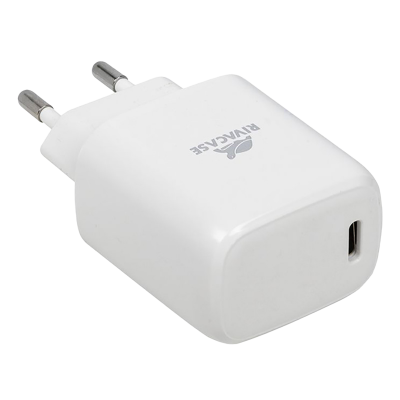 Wall Charger Rivacase PS4191 WD4, + Type-C-C to Type-C, 20W, White