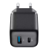 Wall Charger GAN Cellularline, 2 Ports, PD + USB, 30W, Black