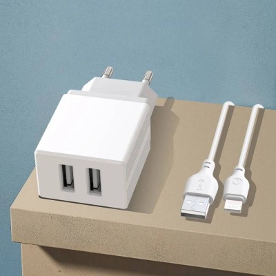Wall Charger XO, 2 USB, 2.4A, L75 White