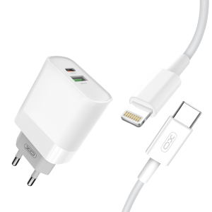 Wall Charger XO + Lightning Cable, Q.C3.0+PD 18W, L64, white