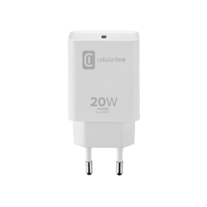Wall Charger Cellularline, Type-C, 20W White
